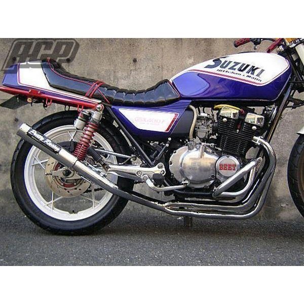 プリティー製 GSX400FS 流 タイプ2 4-2-1 マフラー メッキ拍卖