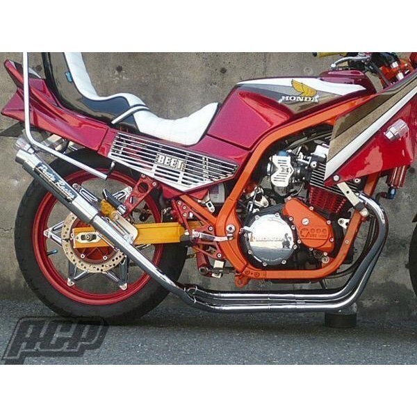 プリティー製 CBR400F 改 タイプ1 4-2-1 マフラー メッキ拍卖