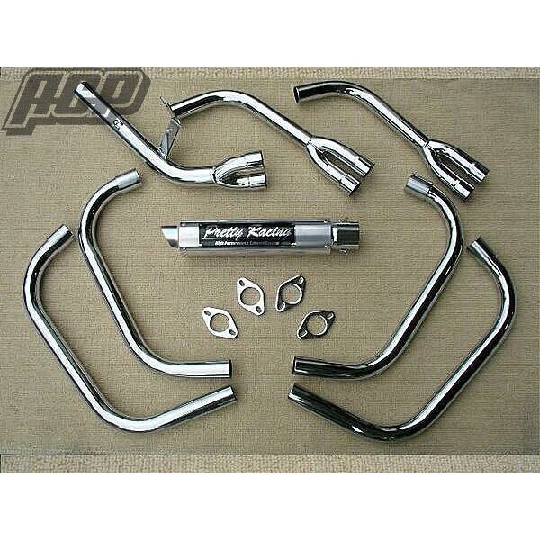 プリティー製 GSX400F 改 タイプ3 4-2-1 マフラー メッキ拍卖