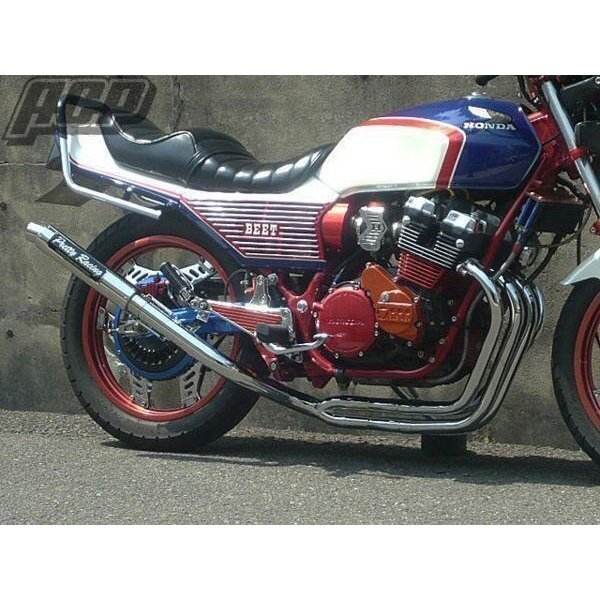 プリティー製 CBX550F 流 タイプ1 4-2-1 マフラー メッキ拍卖
