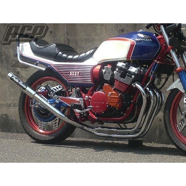 プリティー製 CBX400F 流 タイプ2 4-2-1 マフラー メッキ拍卖
