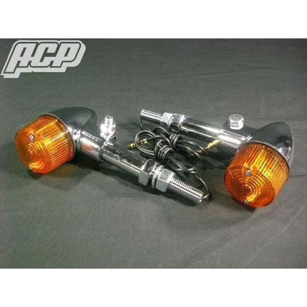 汎用ロケットタイプウィンカー(オレンジ/ステー付き)新品小2個拍卖