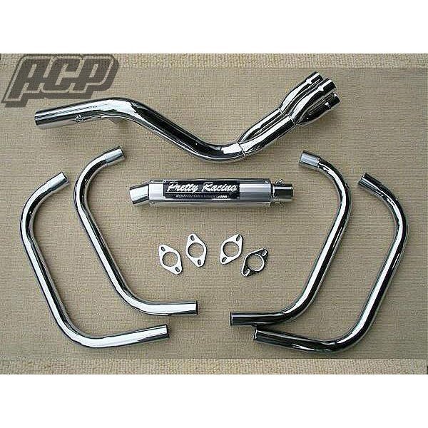 プリティー製 GPZ400F 流 タイプ1 4-2-1 マフラー メッキ拍卖