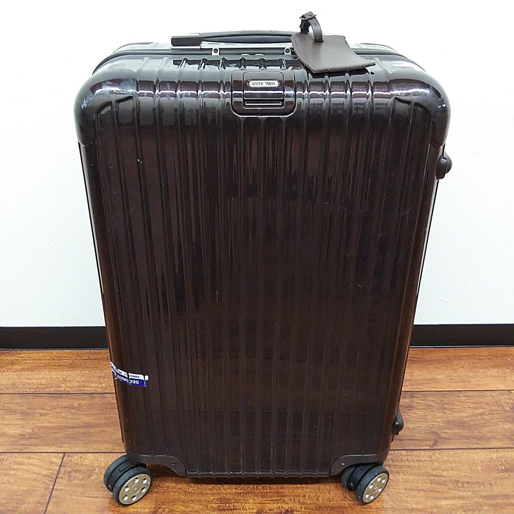 B25-1656【ジャンク】RIMOWA リモワ 872.63.11.1 サルサ デラックス ブラウン マルチ四輪 TSAロック取説付き ※ネジゆるみ/割れあり拍卖