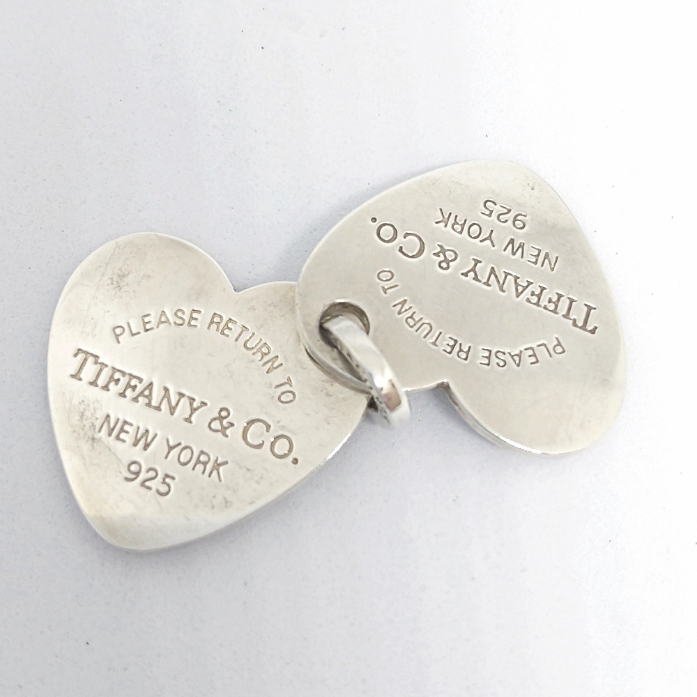 B25-2148 TIFFANY&Co. ティファニー リターントゥティファニー ハート ペンダントトップ 925 シルバー 2連 約9.2g SILVER トップのみ拍卖