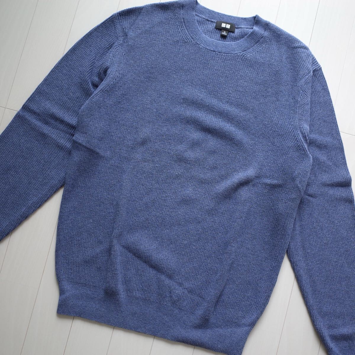 【新品未使用】UNIQLO ユニクロ カシミヤ混 ニット セーター ブルー サイズM拍卖