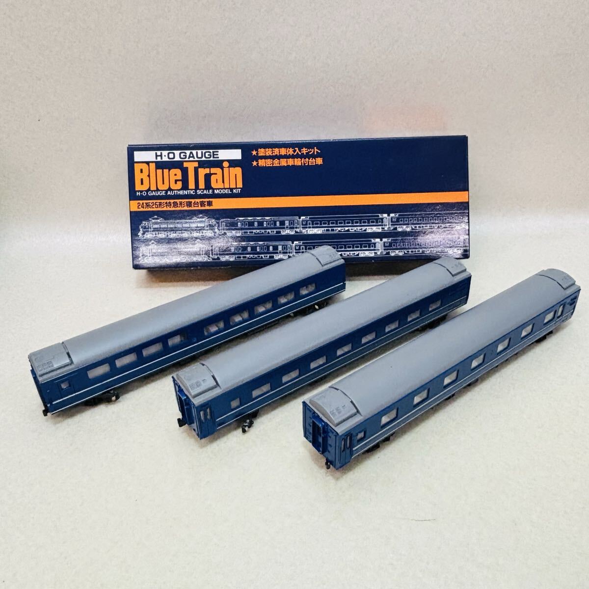 E3917★中古品★ARII HOゲージ Blue Train 24系25形特急形寝台客車 オハネ25 オロネ25 オシ24 鉄道模型 3両セット★現状品★同梱不可拍卖