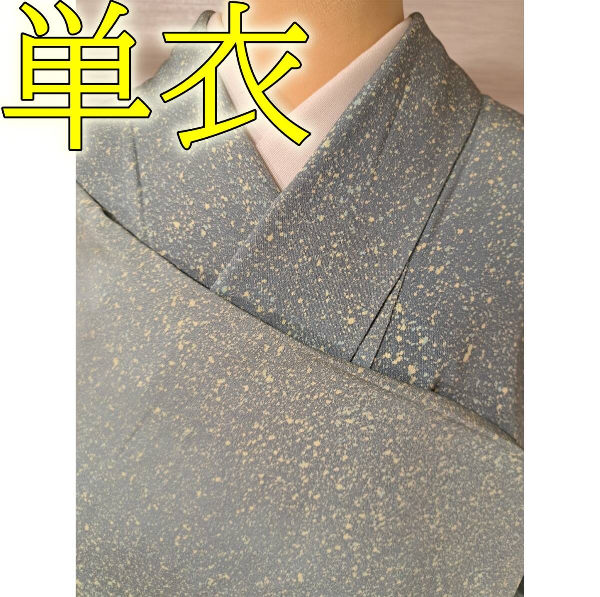 即決■着物の越田■裄66.5身丈171.5 正絹 小紋 単衣 ★トールサイズ★ たたき染め ぼかし 淡いお色味 D◇ひ24R04a拍卖