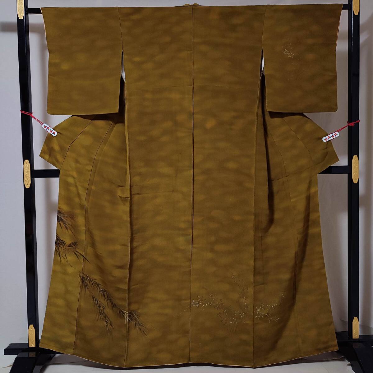 即決■着物の越田■裄65身丈162 正絹 付下げ 袷 蝉 セミ 昆虫 吾◇も06E06拍卖