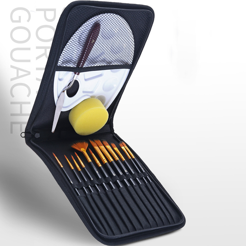 絵筆 筆入れ アクリル絵の具 水彩絵の具 油絵の具 水彩画12本セット bm300拍卖