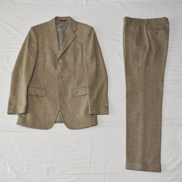 ★美品★DOLCE & GABBANAドルチェ&ガッパーナ★ベージュ色ツイードジャケット&パンツ#スタイル抜群どんなシーンでも活躍!素敵スーツ46L48拍卖