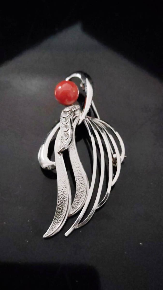 赤珊瑚 サンゴ 44.3mm ブローチ 帯留和装小物 3月誕生石拍卖