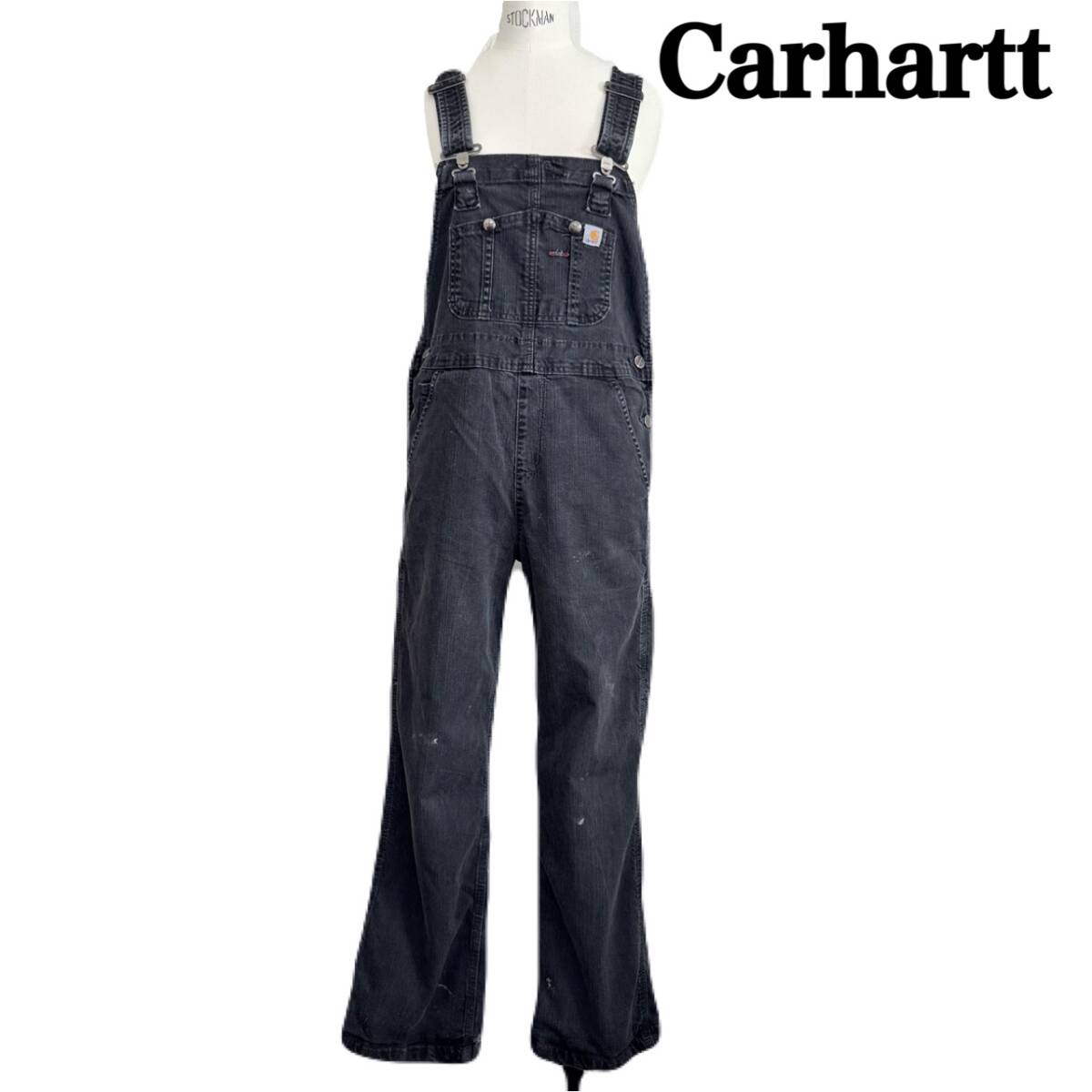 00s Carhartt カーハート オーバーオール つなぎ ツナギ メキシコ製 ブラック シングルニー メンズ XS レディースSM相当 ヴィンテージ 古着拍卖