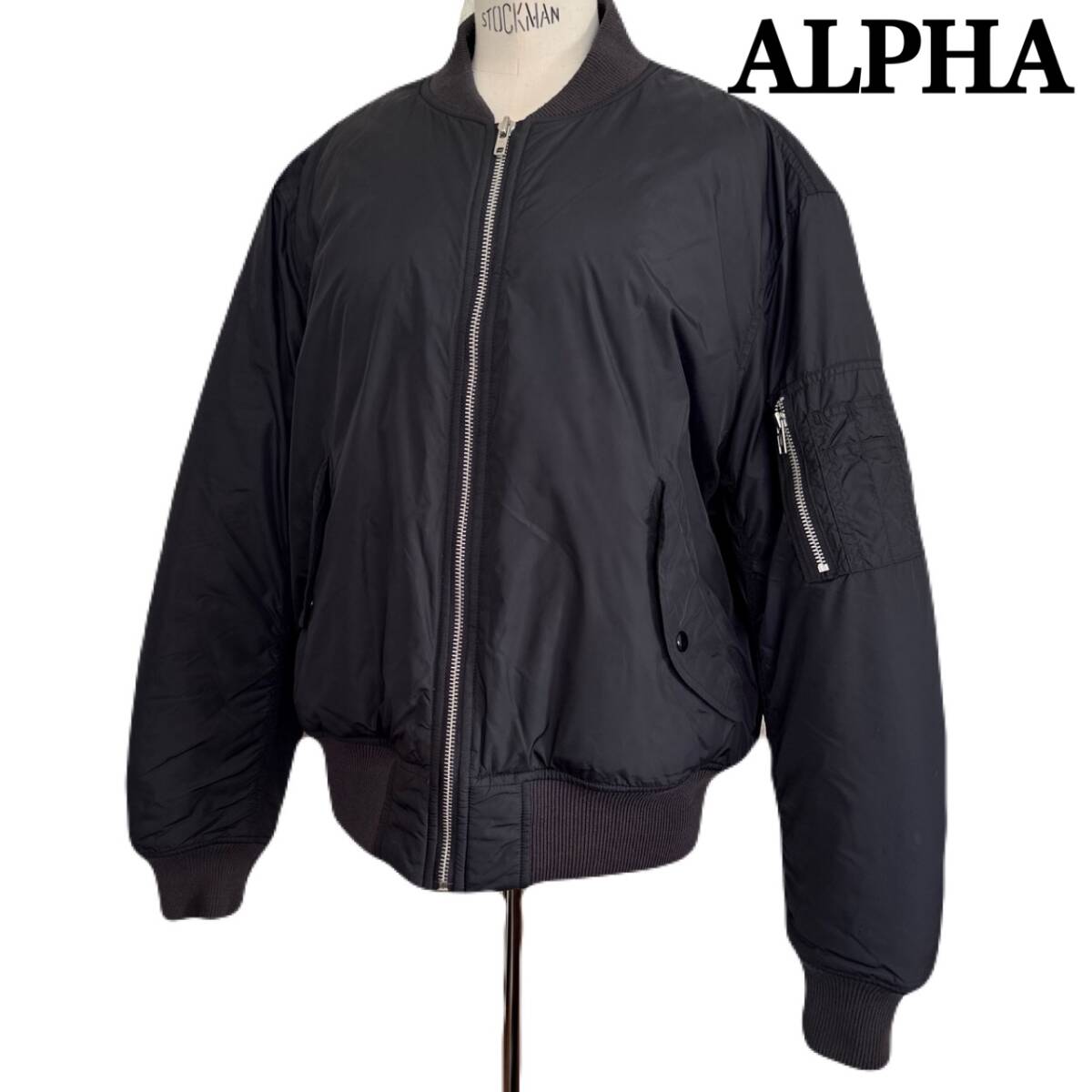 ★ ALPHA INDUSTRIES アルファインダストリーズ アルファ MA-1 フライトジャケット ブラック M 20034-01 ミリタリージャケット ★拍卖