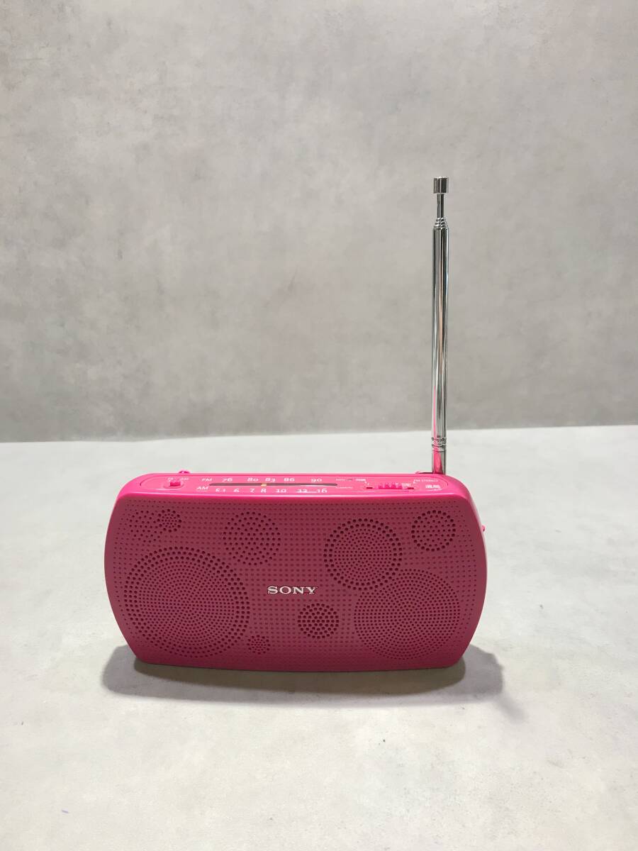コンパクトラジオ【S14495◎】SONY ソニー FM/AM 2バンド SRF-18 ピンク 251122拍卖