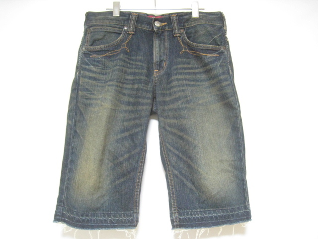 EDWIN エドウィン 4527 デニム ハーフパンツ ショートパンツ ジーンズ インディゴ サイズ30 切りっぱなし ウエスタン拍卖