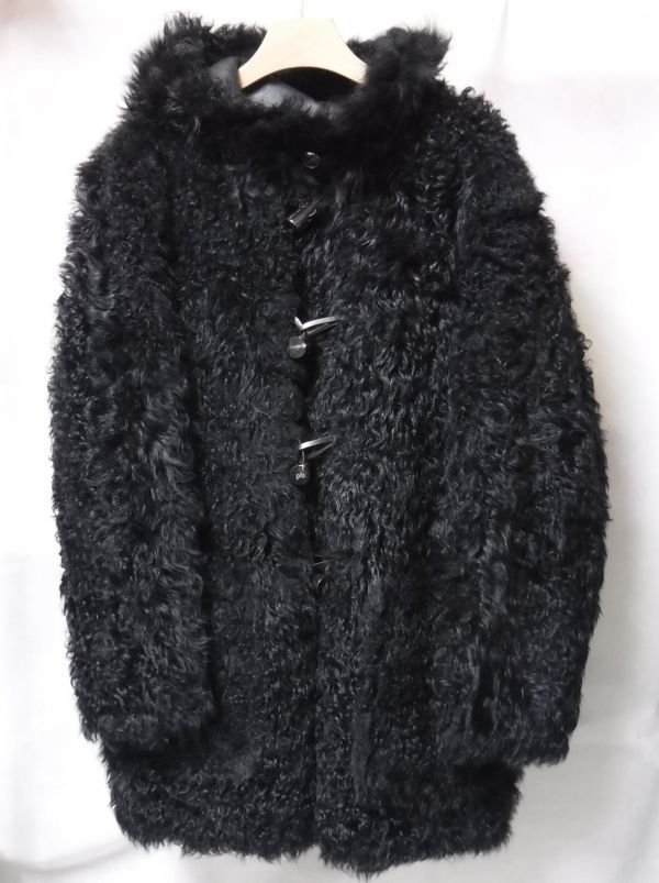 beautiful people ビューティフルピープル カルガン ラムファー ダッフル コート 36 黒 イタリア製 ★定価37万+税★拍卖