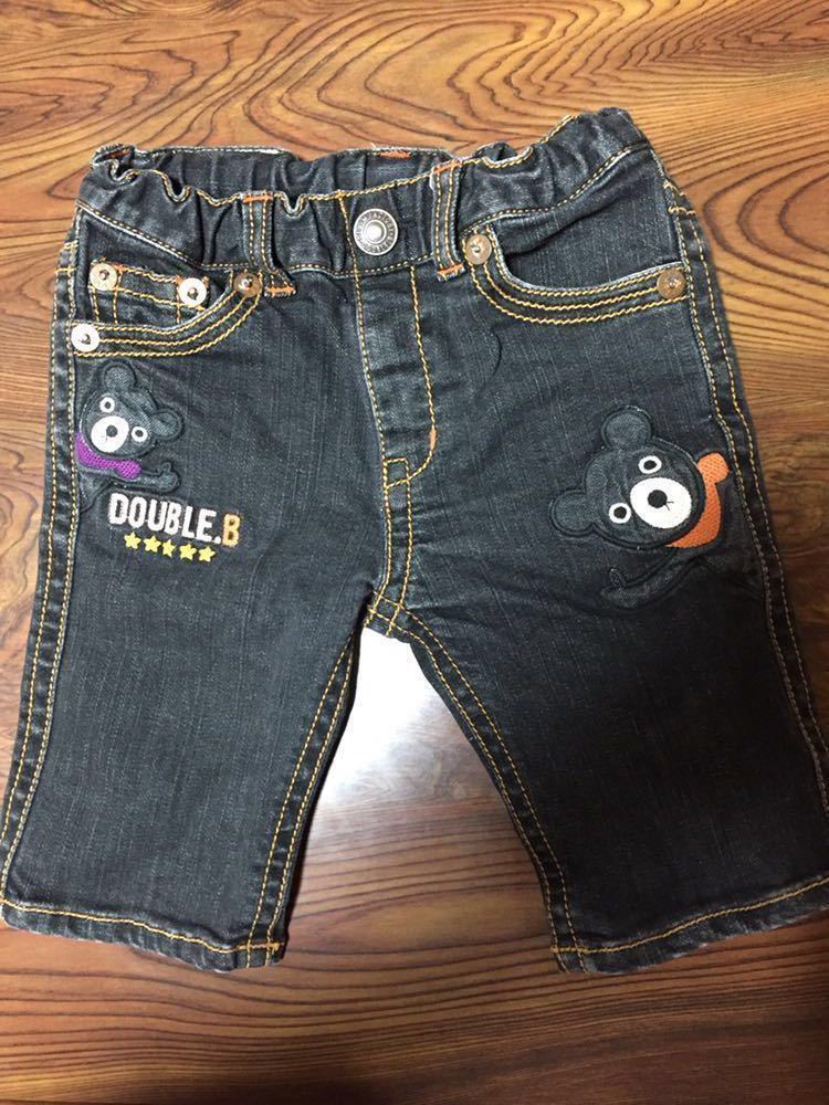 【美品】DOUBLE B ダブルb ☆ 刺繍 デニム ハーフパンツ 100サイズ ☆ 62-3108-369拍卖