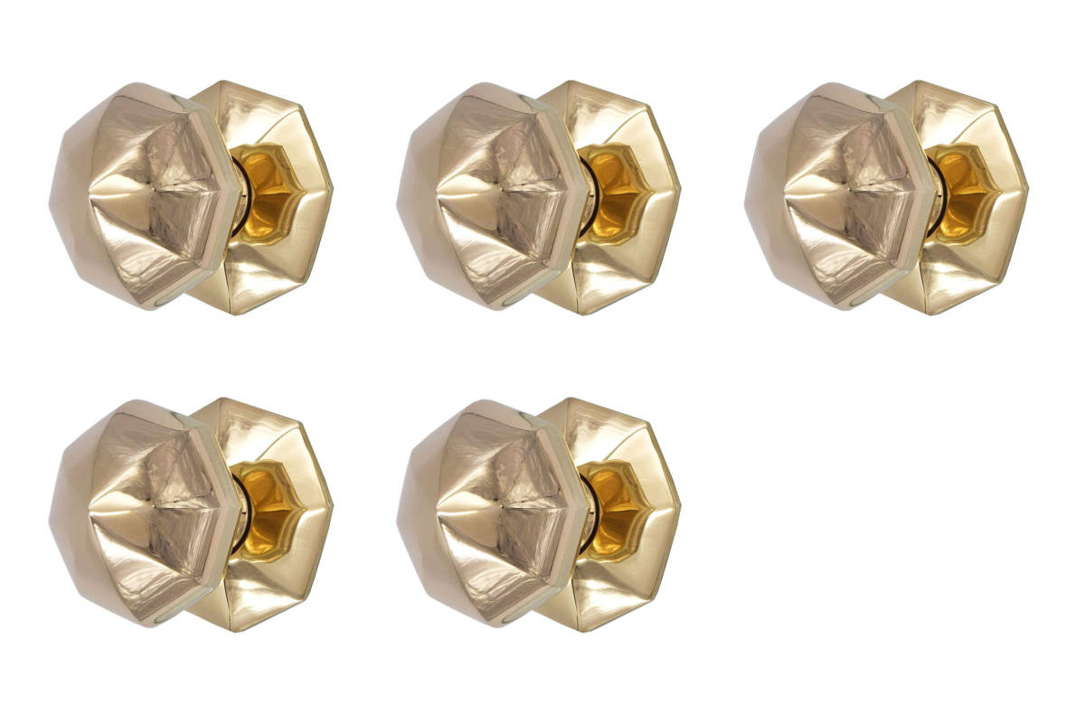 5個セット 真鍮製ドアノブ センターノブ インテリア 店舗什器 内装 英国 イギリス拍卖