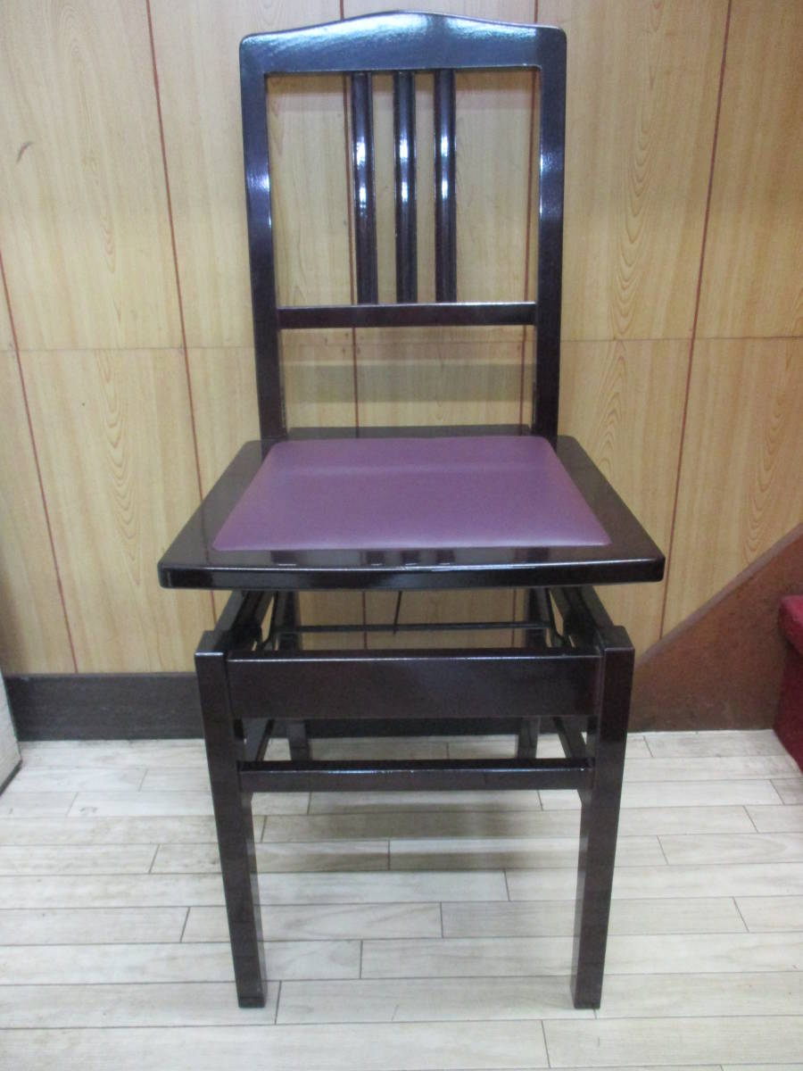 ピアノ用背もたれ椅子ダークマホ色 中古拍卖