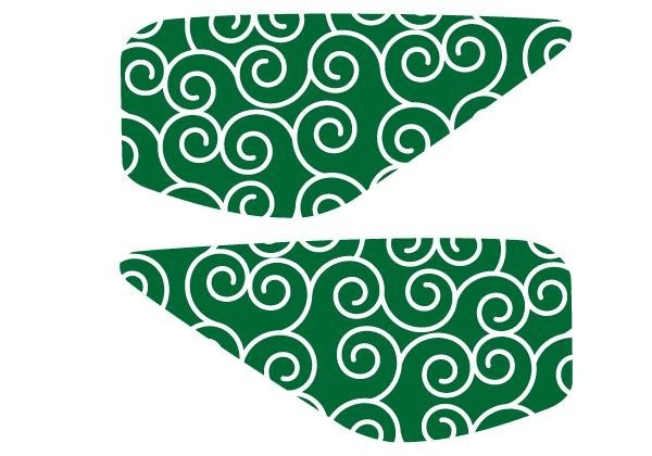 TW200/225 タンクデカール 唐草模様でドレスアップ 緑拍卖