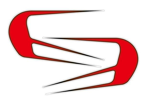 CB400SSスキャロップ風デカール ステッカー カスタム 白ふち赤拍卖