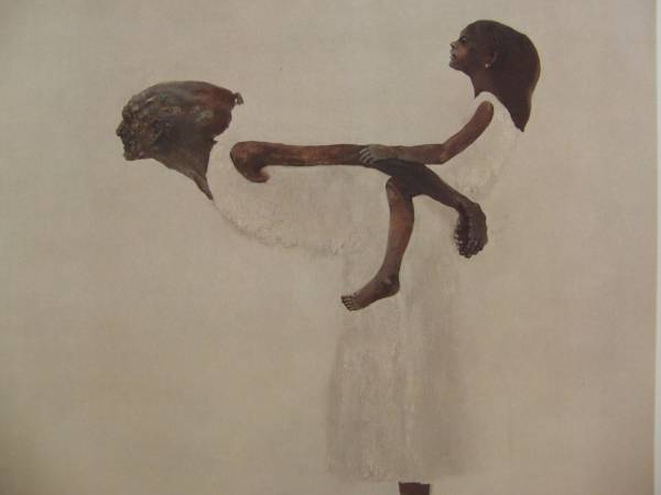 糸園和三郎、老婦と子ども、希少画集画、状態良好、新品高級額装付、送料無料、洋画 人物 、fan拍卖