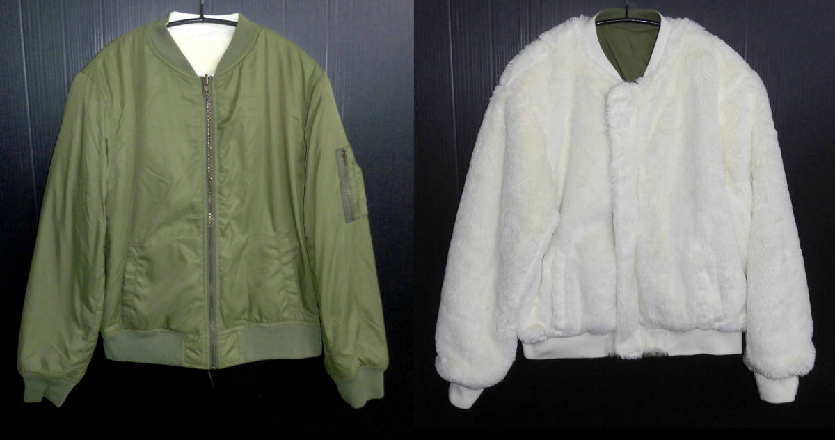 極美品 EARTH MUSIC & ECOLOGY アースミュージックアンドエコロジー MA-1 × ボア リバーシブルジャケット L拍卖