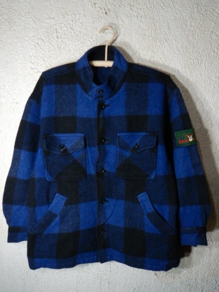 to1837 Canadian Taste Dio Hut レトロ vintage ウール 厚手 ブロック チェック ネルシャツ ジャケット スタンドカラー デザイン拍卖