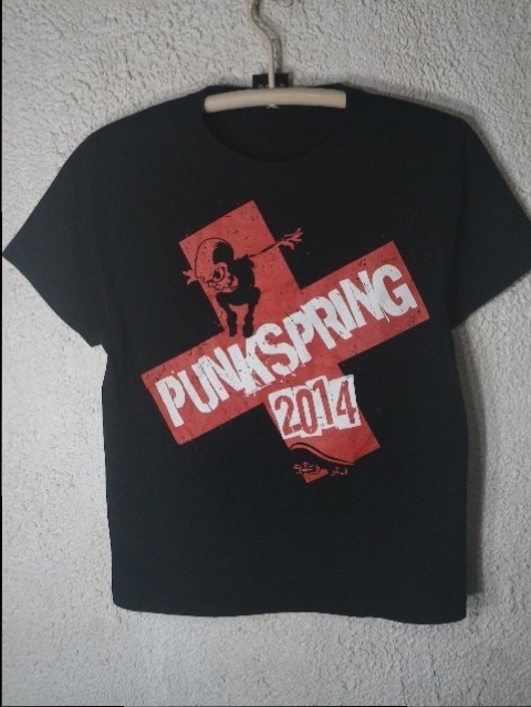 n3900 PUNK SPRING パンク スプリング パンスプ 2014 ロック フェス スケート スカル プリント 半袖 tシャツ 人気拍卖