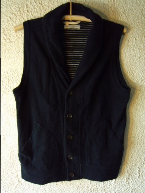 n1398 ナノユニバース nano universe コットン ベスト カーディガン 人気 送料格安拍卖