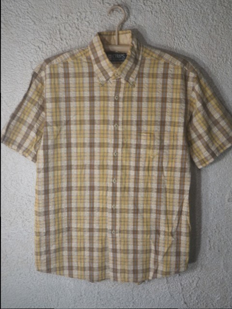 n4162 美品 CHAPS Ralph Lauren チャプス ラルフ ローレン 日登美 涼しげ 大きめコーデ 半袖 チェック ボタンダウン シャツ拍卖