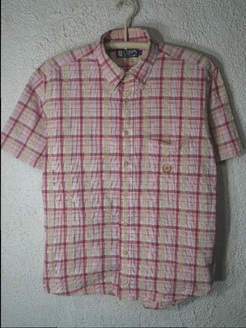 n3893 CHAPS Ralph Lauren チャプス ラルフローレン ビンテージ 日登美 大きめコーデ 半袖 チェック ボタンダウン シャツ 拍卖