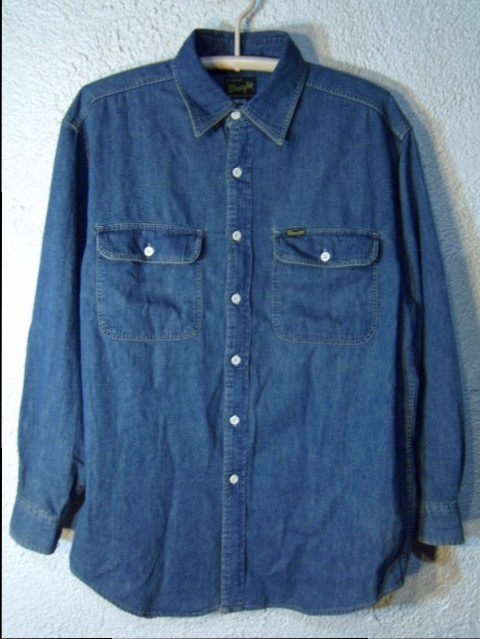 n1445 ラングラー Wrangler 大きめコーデ M5032 長袖 デニム シャツ 人気 送料格安 ビンテージ★Vintage拍卖