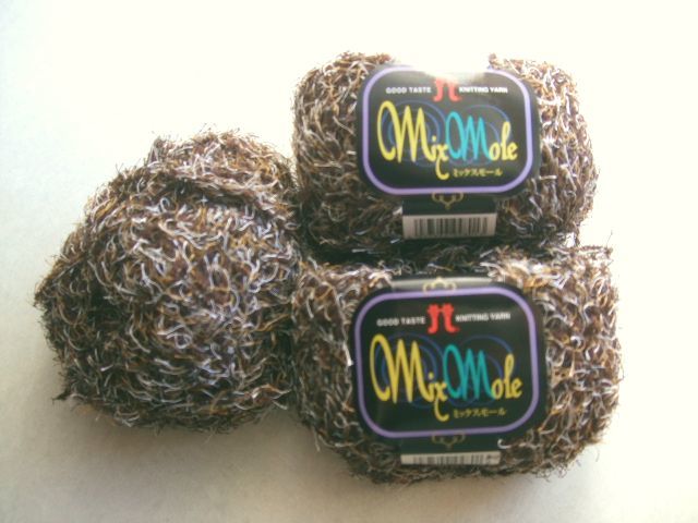 新品ケ85■茶色系ハマナカミックスモール40g×2玉+29g■モール毛糸拍卖