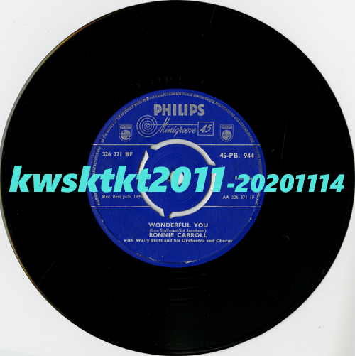 ◆処分前セール◆45-PB.944★Ronnie Carroll with Wally Stott & his Orchestra & Chorus Wonderful You/The Wonder of You拍卖