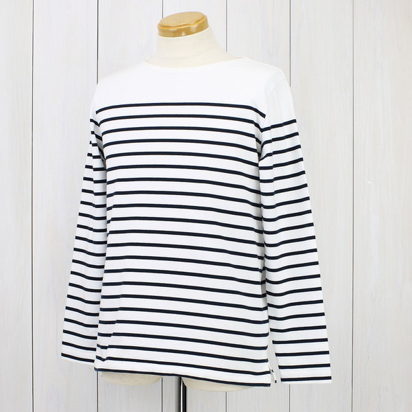 【送料無料】ナノユニバース NANO universe 長袖カットソー ボーダー 白×黒 M拍卖