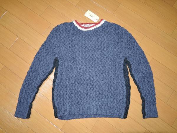 新品 サスクワッチファブリックス Sasquatch Fabrix フィッシャーマン ニット S 紺 / FISHERMAN MESH KNIT 定価36000円拍卖