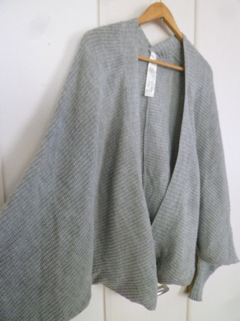 MURUA/ムルーア○グレー厚手ドルマンボーリューム袖ゆったりニットセーターボレロカーディガンF/MARK-STYLER○①K1028拍卖