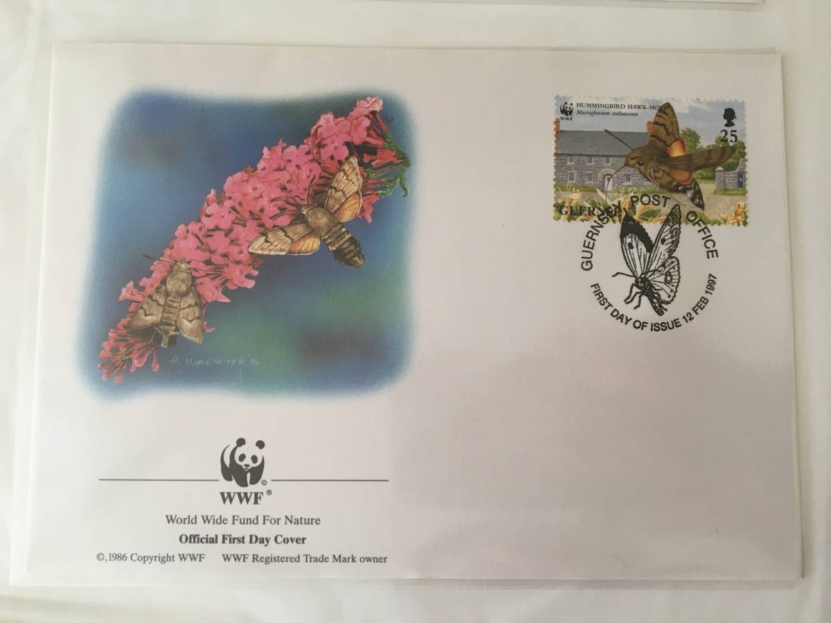 切手:昆虫・蝶/ガーンジー島*1997年*初日カバー*②拍卖