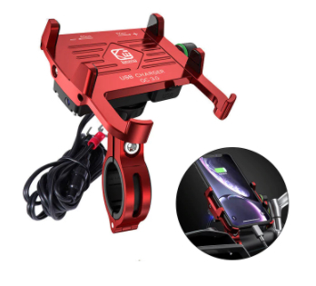 高速充電オートバイ電話ホルダー 360 ° 回転可能な防水アルミ合金 電話ブラケットサポート 3.5-7 インチのスマートフォン拍卖