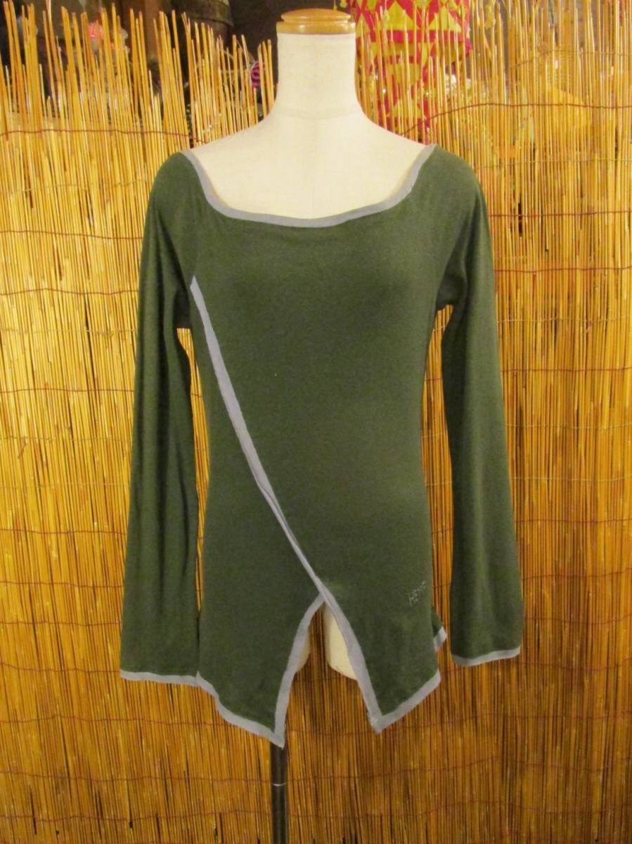 ⑩訳あり*ヘンプコットン素材*ナチュラル風*ラグランスリーブ*ロングTシャツ拍卖