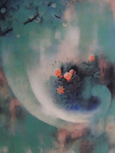 工藤甲人、【万緑紅一点】、希少な額装用画集より、新品額装付、状態良好、送料込み拍卖