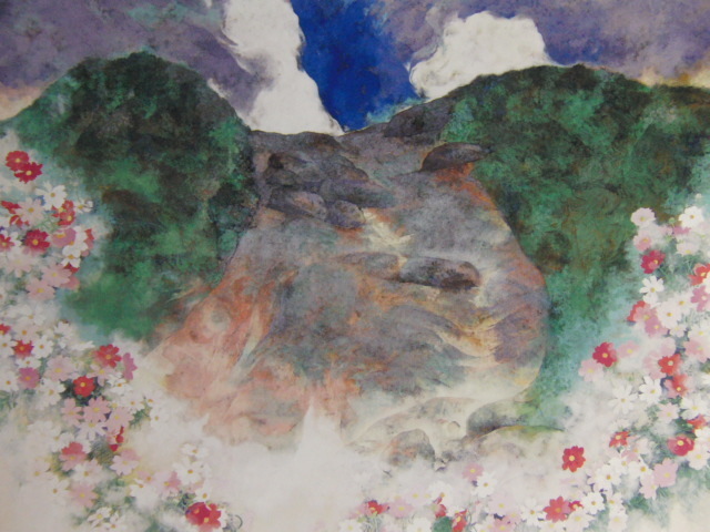 稲元実、【白秋】、希少な額装用画集より、新品額装付、状態良好、送料込み拍卖