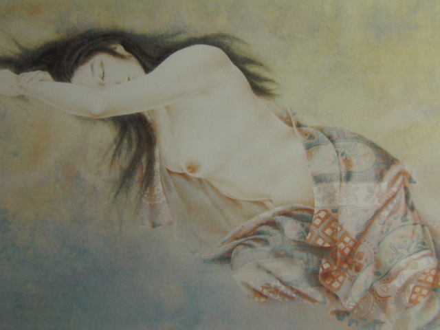 荻原季美子、【女】、希少な額装用画集より、新品額装付、状態良好、送料込み拍卖