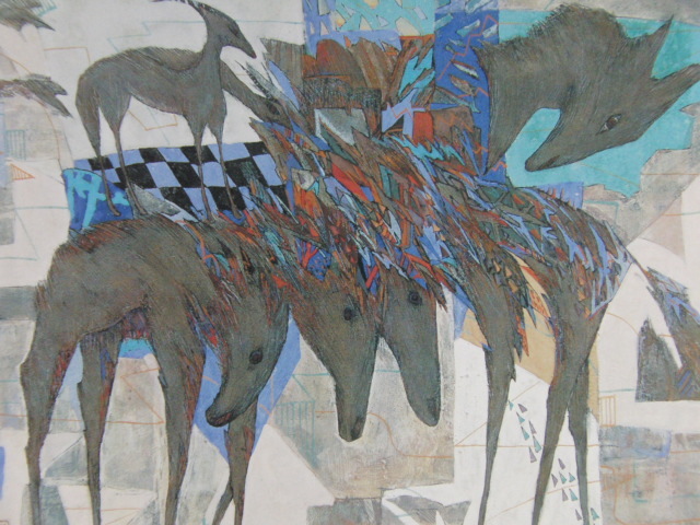 香川亮、【獣】、希少な額装用画集より、新品額装付、状態良好、送料込み拍卖