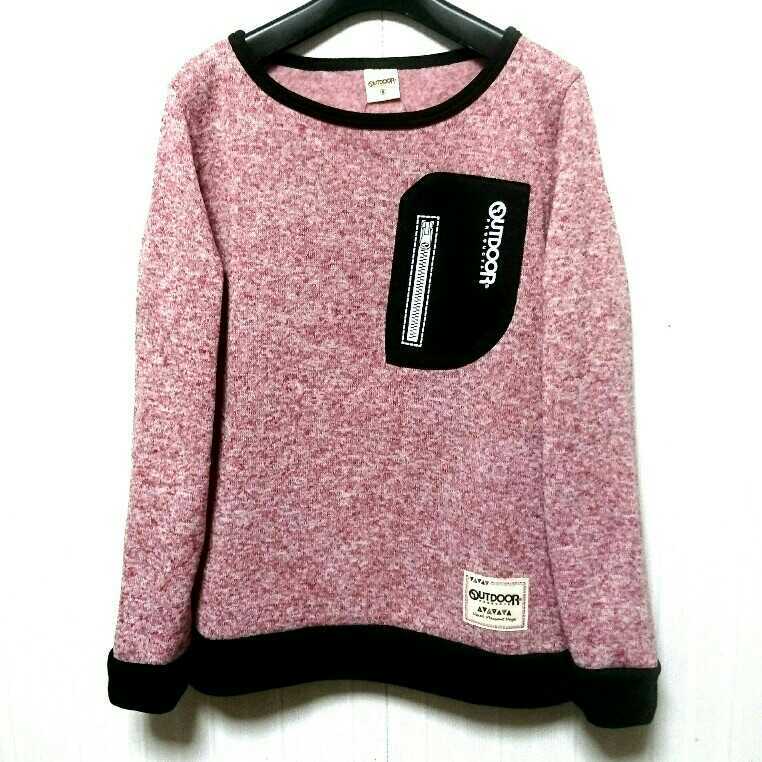 特価/未使用【サイズ=M(レディス)】OUTDOOR PRODUCTS/アウトドア プロダクツ/レディス/裏起毛/スウェット/トレーナー/胸囲:79~87cm/杢red拍卖