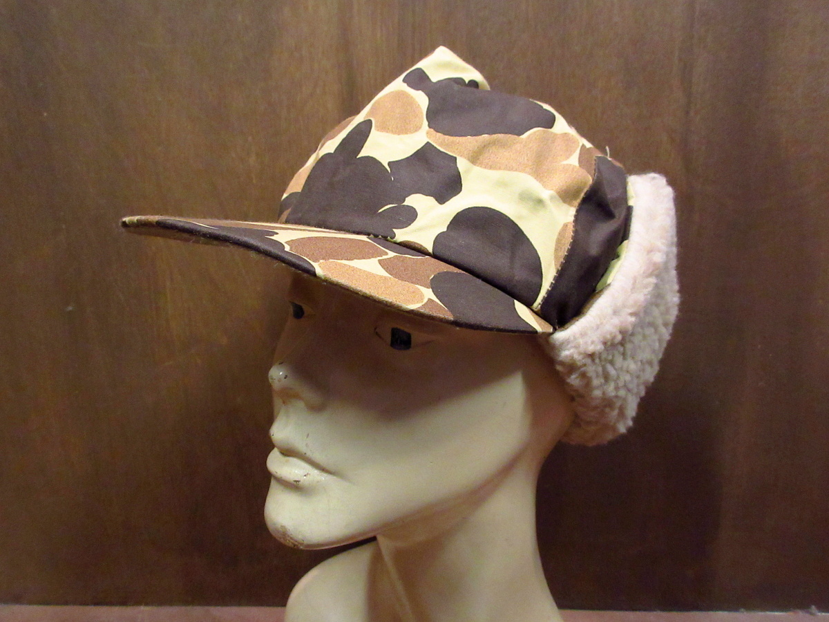 ビンテージ80's●Columbia茶タグ ダックハンターカモゴアテックスウィンターキャップ S●201128n4-m-cp-ot コロンビアアウトドア迷彩帽子拍卖