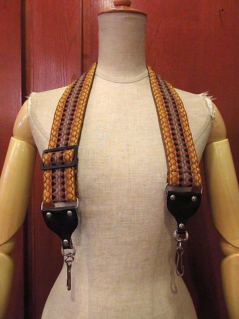 ビンテージ70's●総柄カメラストラップ●201112f1-otclct古着雑貨USA小物アクセサリーレトロヒッピー拍卖