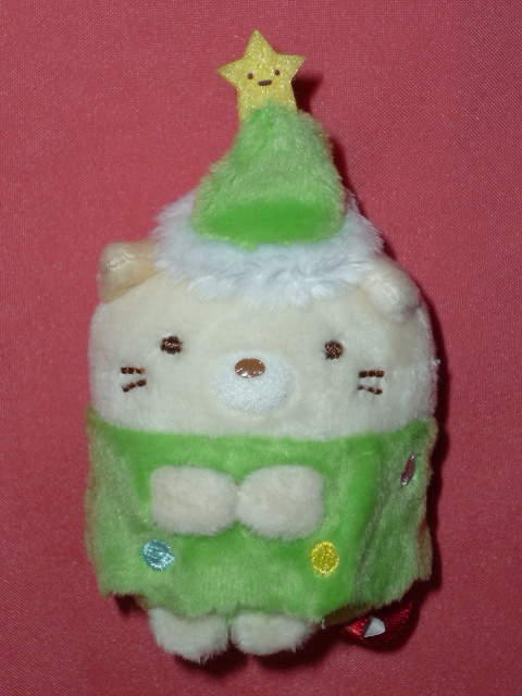 激レア!カワイイ♪すみっコぐらし キャラクター クリスマス てのりぬいぐるみ①ねこ(ツリー)拍卖